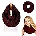 BASICO Winter Chunky Knitted Infinity Scarf for Women Warm Circle Cable Loop Burgundy Scarf
