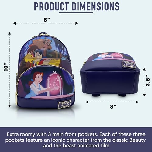 Loungefly Beauty and the beast Scene Triple Pocket Double Strap Shoulder Bag3