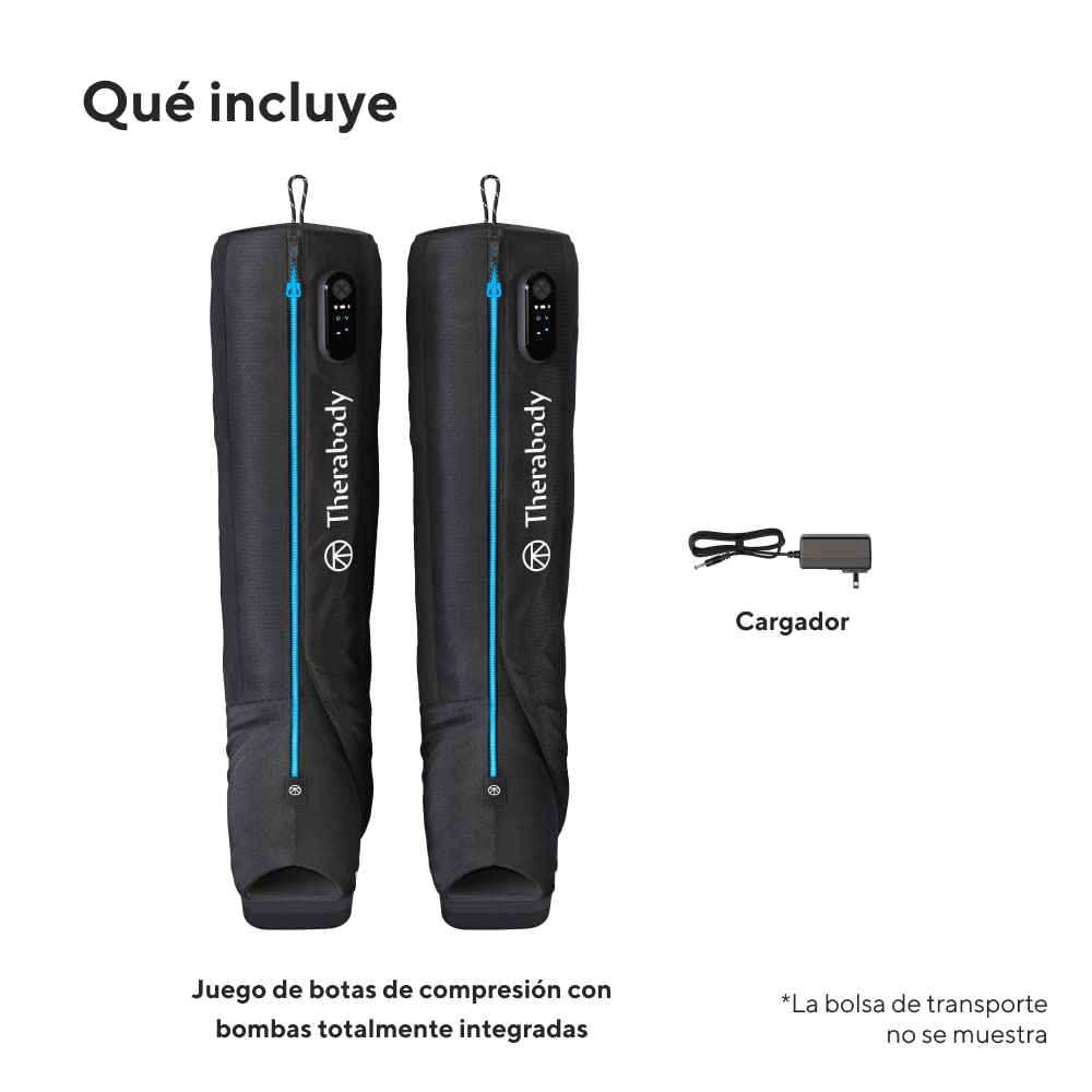 Therabody RecoveryAir JetBoots - Botas de masaje de aire por compresión secuencial de pies y piernas para la circulación y la recuperación deportiva (Large)