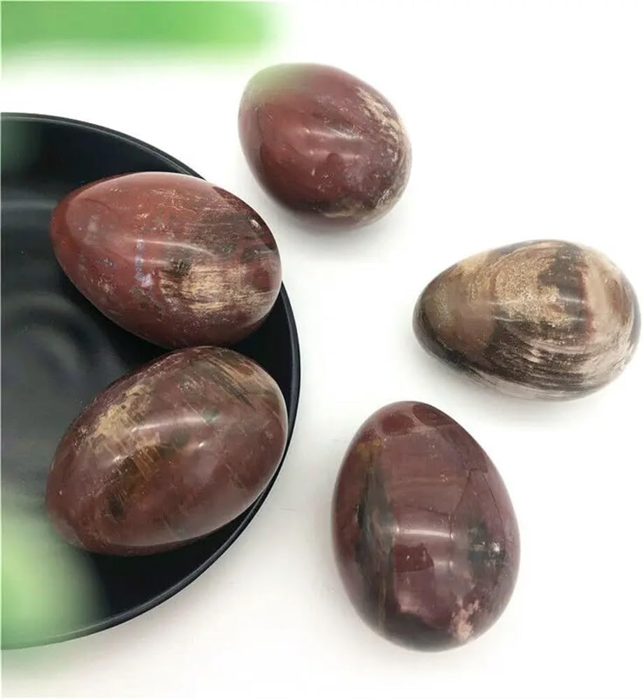 1PC Crystal Wood Quartz Egg Shaped Polished Stones Decor Gift Crystals Home Decor(50-60mm)