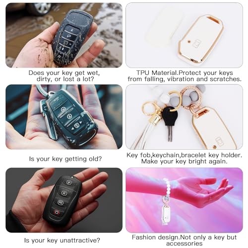 Image of For Kia Key Fob Cover Accessories,Matte TPU Material, With a Cute Leather Keychain,For Telluride,Carnival,K5 gt line，K5，Forte，K4，Sorento, Sportage And Other Models.