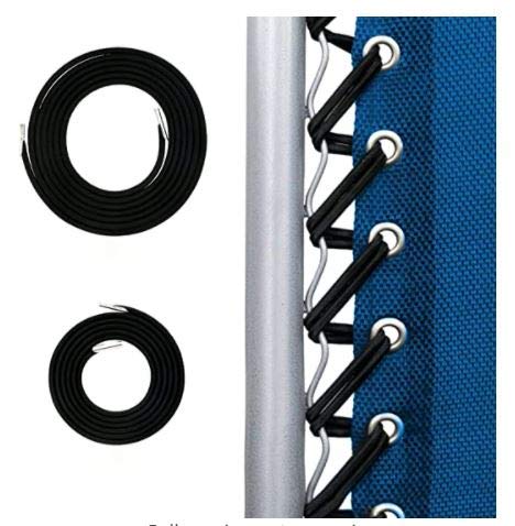 Four Seasons BeiJiaEr Zero Gravity Chair Heavy Duty Universal Replacement Cords (4.5 mm) Laces Bungee Elastic Patio Recliner Lounge Chair Repair Stretch Cords (4 Cords) (Black)