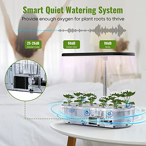 CYBSDF Hydroponics Growing System, 12 Pods Indoor Garden System with LED Full-Spectrum Plant Grow Light, Height Adjustable Indoor Herb Garden, Built-in Timer Function Herb Garden Kit Indoor Blue-5 - Image 5