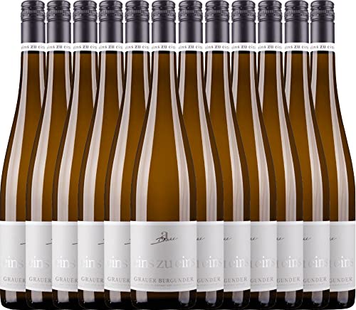 VINELLO 12er Weinpaket - Grauer Burgunder eins zu eins Kabinett 2022 - A. Diehl mit einem VINELLO.weinausgießer | 12 x 0,75 Liter Cover