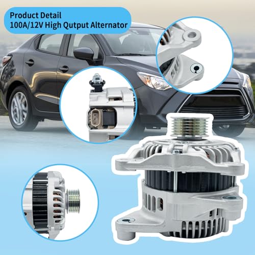 Image of PE0118300 20288N 12V 100A Alternator Compatible with 2013-2023 Mazda CX-5, 3, 6, CX-3, MX-5 Miata, Fit for 2017-2020 Toyota Yaris, Yaris iA, Fit for 2016 Scion iA Replace #PE01-18-300 PEDD-18-300