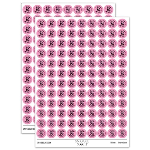 Nut Free 200+ Round Stickers - Matte Finish - 0.50" Size - Light Pink