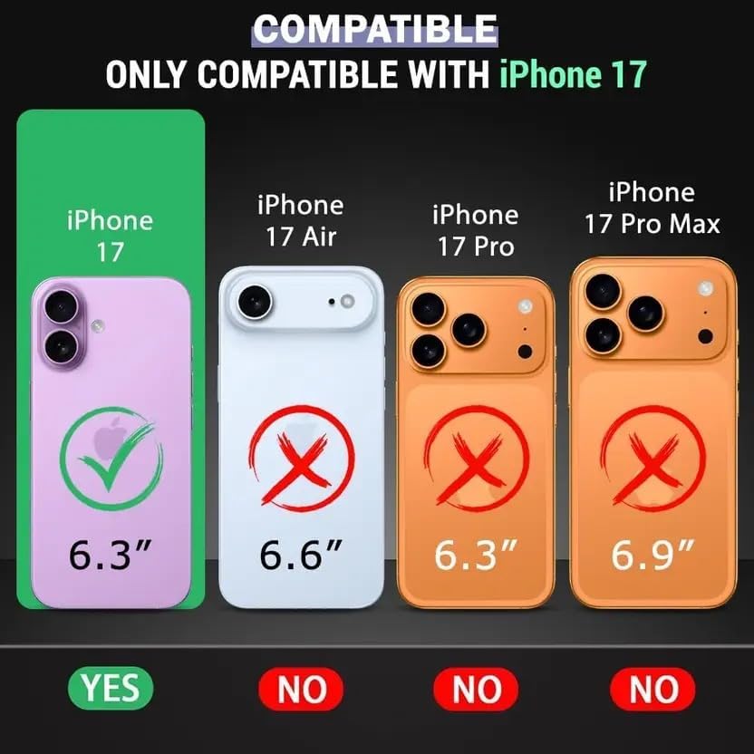 Image of VONZEE Back Cover Case Compatible with iPhone 17 6.3'' Case Glitter Ring Cute Shiny Colorful Bling Case (Compatible with Magsafe) Transparent PC+TPU Glossy Shiny Cover for Girls Women,Blue