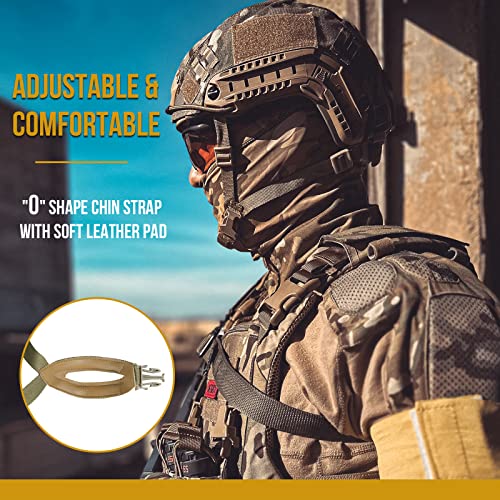 Onetigris Tactical Helmet - Airsoft Fast Helmet PJ Type Military With Cover & Nvg Mount Goggles for Cqb Shooting Paintball, Camo - Image 3