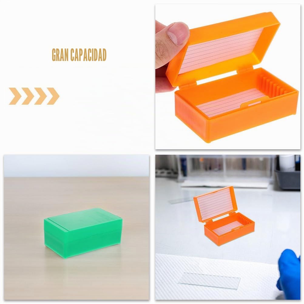 Luxshiny Caja De 6 Piezas Transparente Para Laboratorio Y Escuela Organizador Compacto Para Almacenamiento Y Protección De Diapositivas De Plástico