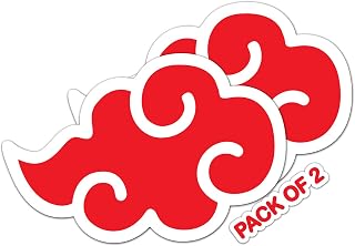 Imperial Vibes| Akatsuki Cloud from Anime Decal - Manga Vinyl Sticker Pack of 2 Anime Cloud Sticker Waterproof Removable Perfect for Home Decor, Tumbler, Cars, Windows, Walls, Laptop, & Cup - Imp 032