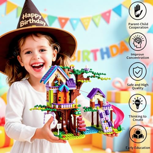 Regalo STEM para niños de 6 a 12 años kit casa árbol de bloques 4