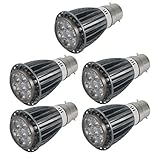 Ruilogod 5pcs B22 Base 7W Aluminum Alloy COB Lens Reflector Spotlight Lamp Bulb Shell (id: 57b 992 868 776 027