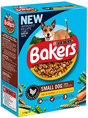Bakers 2 x Small Dog Dry Food Rich in Chicken with Country Vegetables, 1.1kg