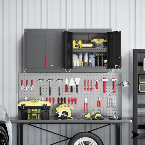 Eltean-Metal-Wall-CabinetWall-Mounted-Garage-Storage-Cabinet-with-Lock-and-HandleGarage-Wall-Cabinet-with-Adjustable-Shelves-for-Garages-Storage-Rooms-Basements