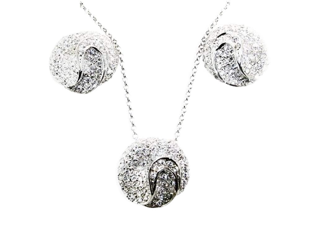 Juego de Pendientes con Gargantilla de Plata y Circonitas