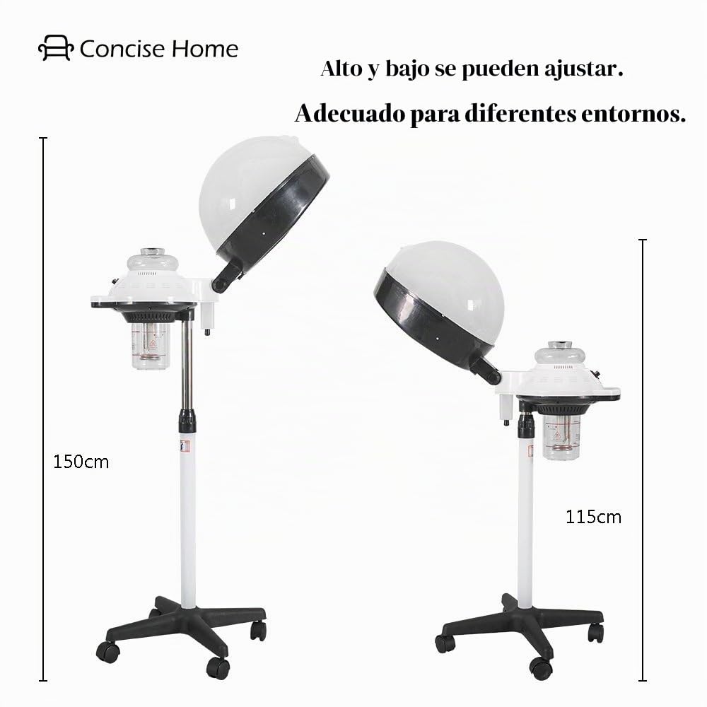 Vaporizador profesional con capucha para acondicionamiento profundo, altura ajustable, vaporizador de vapor para spa, salón y uso doméstico