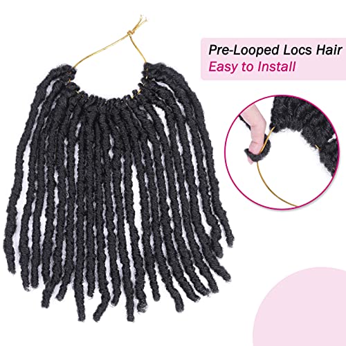 Hanne 120 Strands 6 Packs Goddess Locs Crochet Hair Pre-Looped Dreadlock Extensions For Black Women Faux Locs Dreadlock Crochet Hair (Natural Color) #TOP2