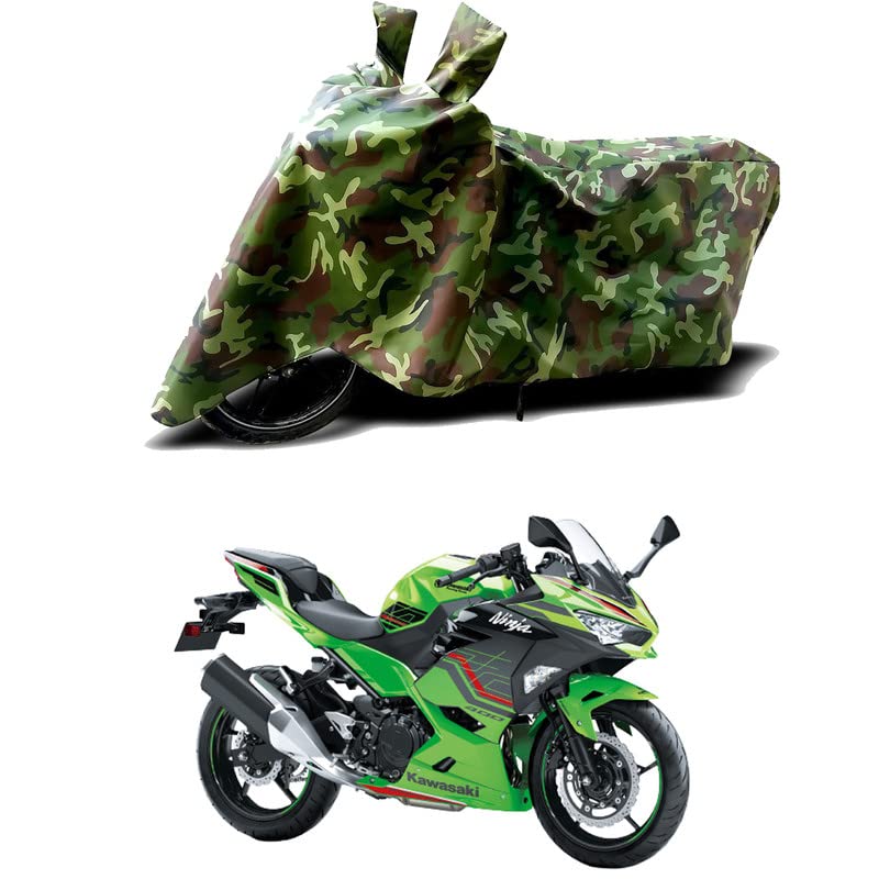 Image of 100% Water Resistant Bike Scooty Two Wheeler Body Cover Compatible for KawasaNinja 650 KRT /UV-Rays /Heat Protection /Birds Dropping /Scratchproof /Dust Proof /Waterproof /All Varient[Green MJ]