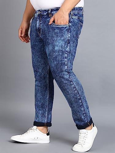 Image of Urbano Plus Men's Regular Fit Washed Jeans Stretchable