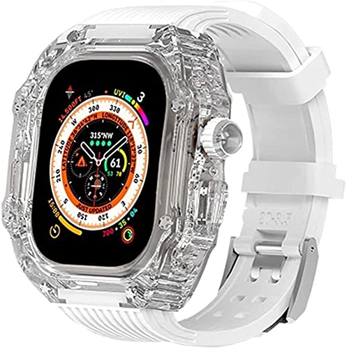 Bracelet montre transparent et cadran pour iWatch Ultra 49 mm au sport et au bureau