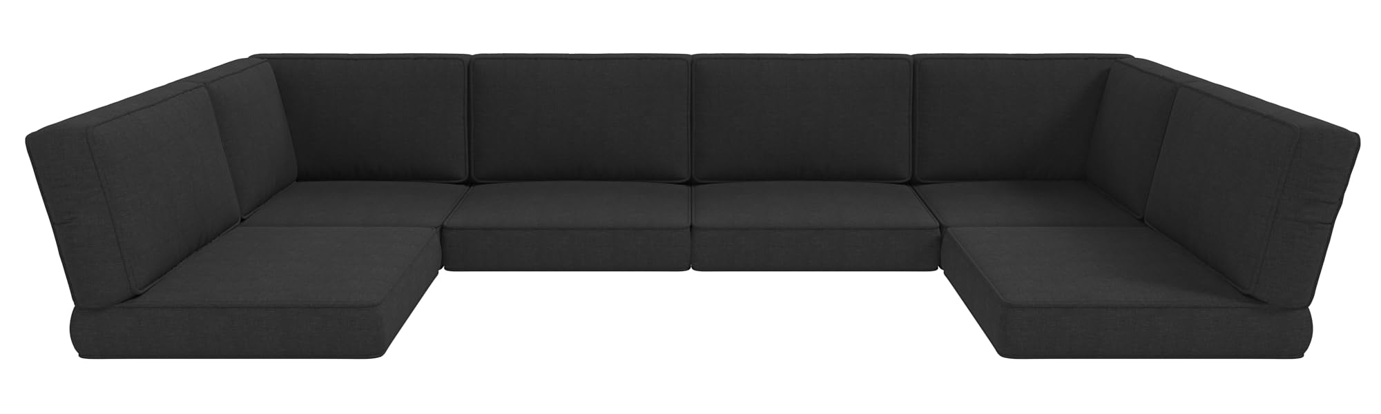 LayinSun Outdoor Furniture Replacement Cushions for 6 Seat Patio Rattan Wicker Sectional Conversation Sofa Set, 14-Piece Cushions Set