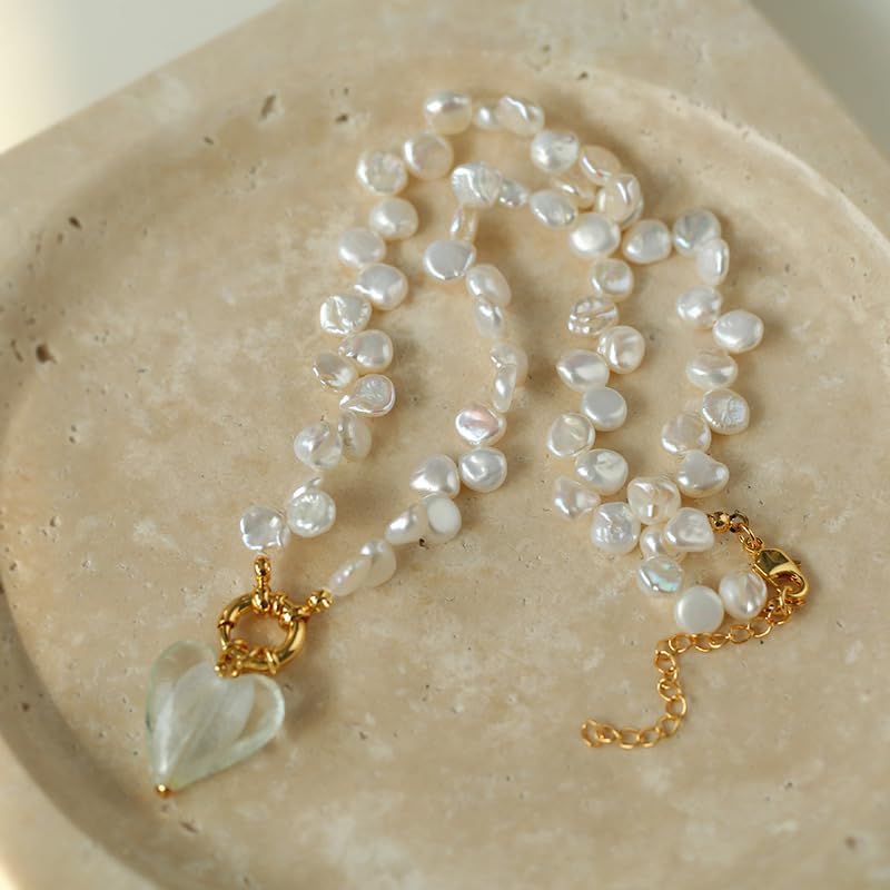 NONNYL Pearl Necklace for Women Gifts Sterling Silver Genuine White Freshwater Cultured Pearls Pendant Necklaces- Christmas Gifts for Mom Wife Girlfriend Her, Anniversary Birthday Fine Jewelry NO25201