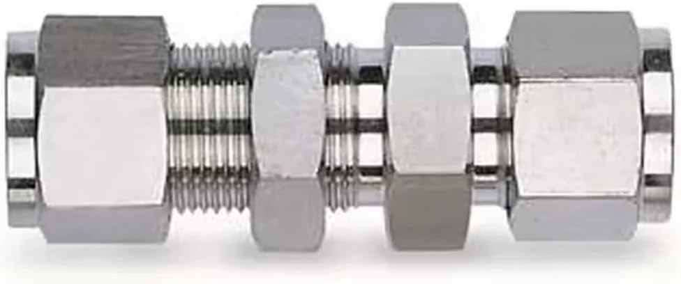 6mm 8mm 10mm 12mm Stainless Steel Compression Tube Fittings Bulkhead Union Straight Tube Fittings(6mm)
