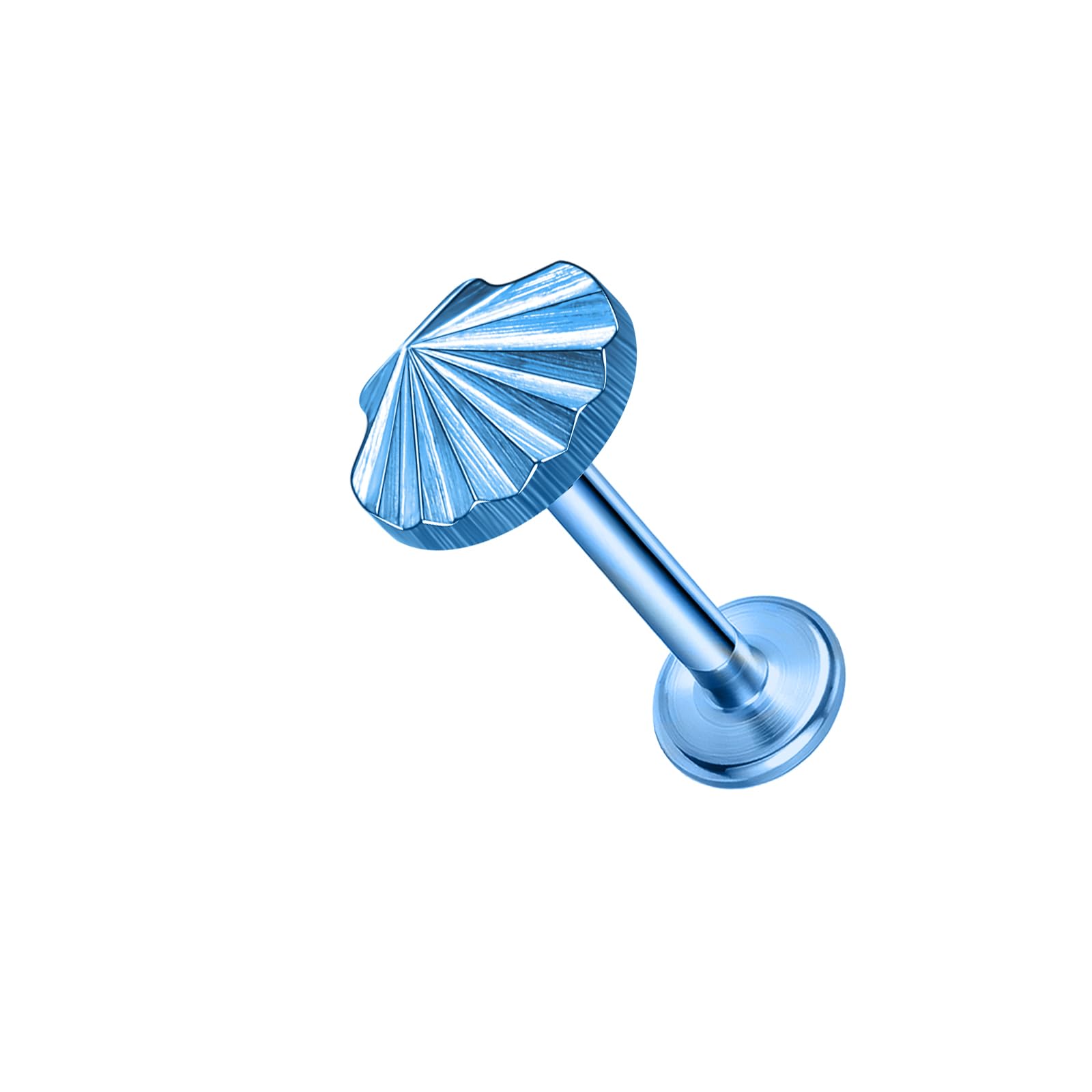 ZS Piercing de titanio ASTM F136 16G 8 mm para labio, labret, caracola, tragus, hélice, lóbulo de la oreja, hipoalergénicos con rosca interna plana para cartílago