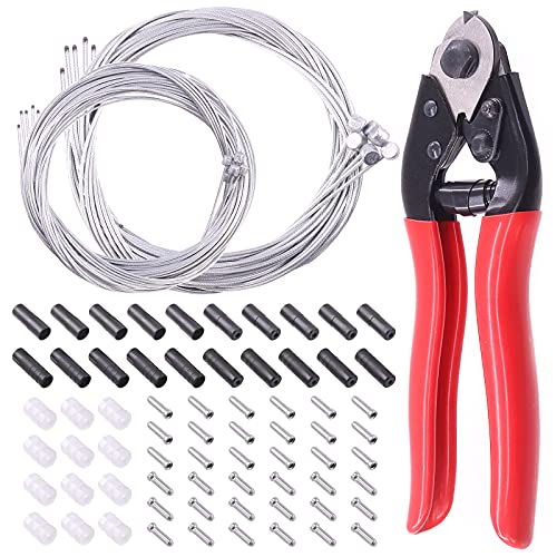 Cimeton 81Pcs Bike Brake & Shift Cable Kit with Cable Cutter, Complete Bike Brake Cable Housing Set for Mountain & Road Bikes