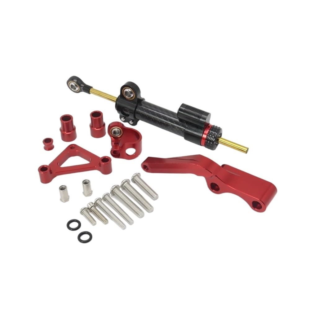 X Psblty Red Bracket Stabilizer Level Damping Dampers Mount Bracket Support Kit For 696 796 795 Motorcycle Steering Damper Stabilizer Motorbike Accessories(Red Bracket)