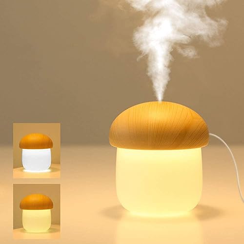 Humidificador Difusor de Aroma 8.5 fl oz Mini Humidificador USB portátil, con luz nocturna, apagado automático, para coche, escritorio, viajes,