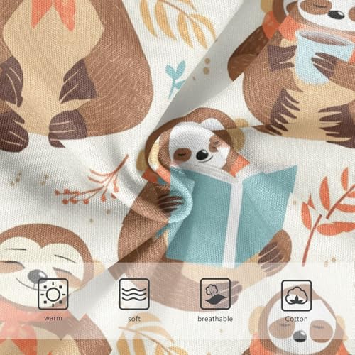 Wusikd Cartoon Sloth Girls' Underwear Cotton Coffee Girls Briefs Soft Toddler Underwear 2T3