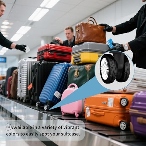 Image of Luggage Wheel Silicone Protector Cover, 16 Pieces, Black, Shock Absorption, for Trolley Bag Suitcase Spinner Wheel