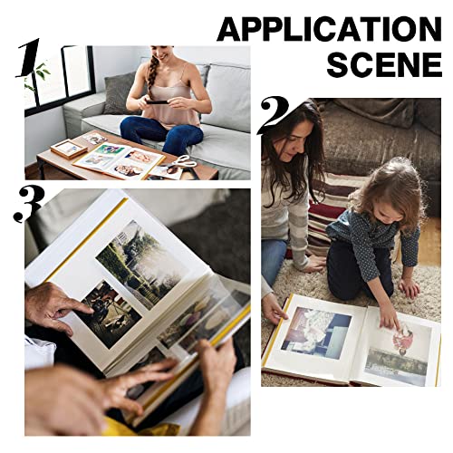 AHANDMAKER 10 Sheets Self Adhesive Refill Pages, 12.4x10.5 Photo Album Self-Stick Inner Page 2 Hole Scrapbook Expansion Page Refill Protectors for Archival Photo Album Wedding Birthday Gift, White