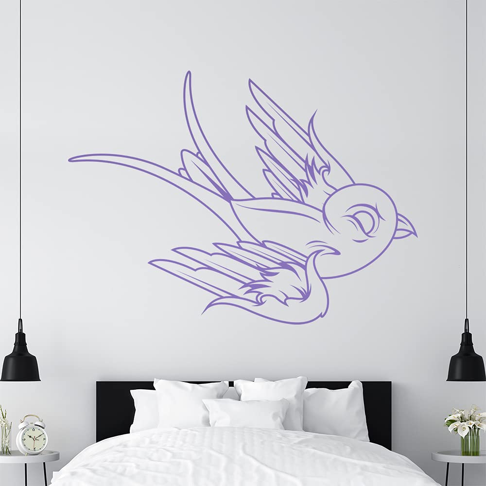 Adesivo da parete, motivo decorativo: uccello stilizzato, disponibile in 6 misure