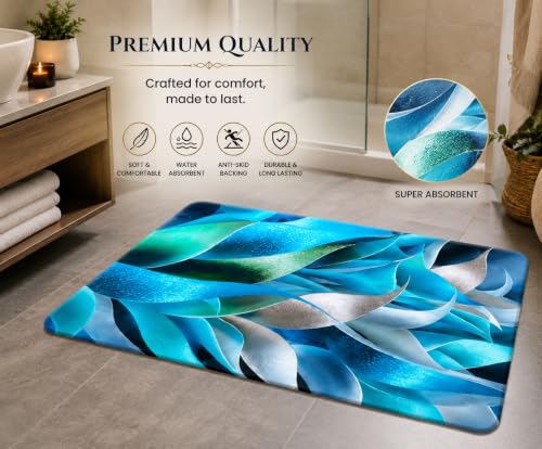 Image of BENAVJI Printed Bath Mat Combo Pack of 6 (14 x 23 Inch) | Super Soft Quick Dry Bathroom Floor Mat | Anti-Slip Water Absorbent Rug for Bathroom, Kitchen, Bedroom & Entrance | Multicolor