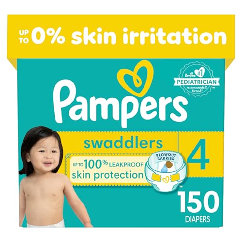 Image of Pampers Swaddlers Diapers - Size 4, One Month Supply (150 Count), Ultra Soft Disposable Baby Diapers