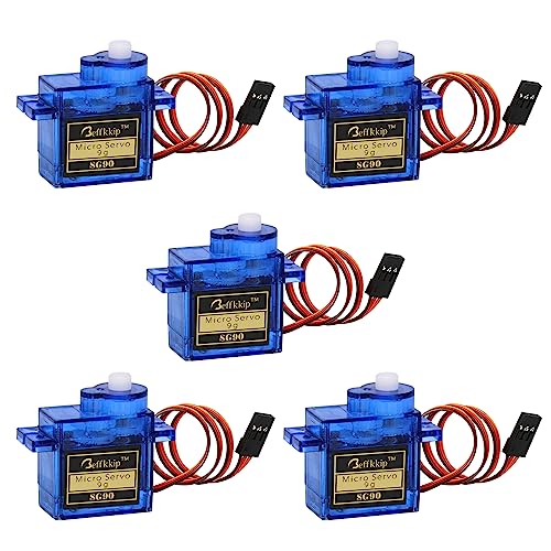 Beffkkip RC Servo 5Pcs SG90 9g Micro Servos for RC Robot Helicopter Airplane Controls Car Boat Mini Servo