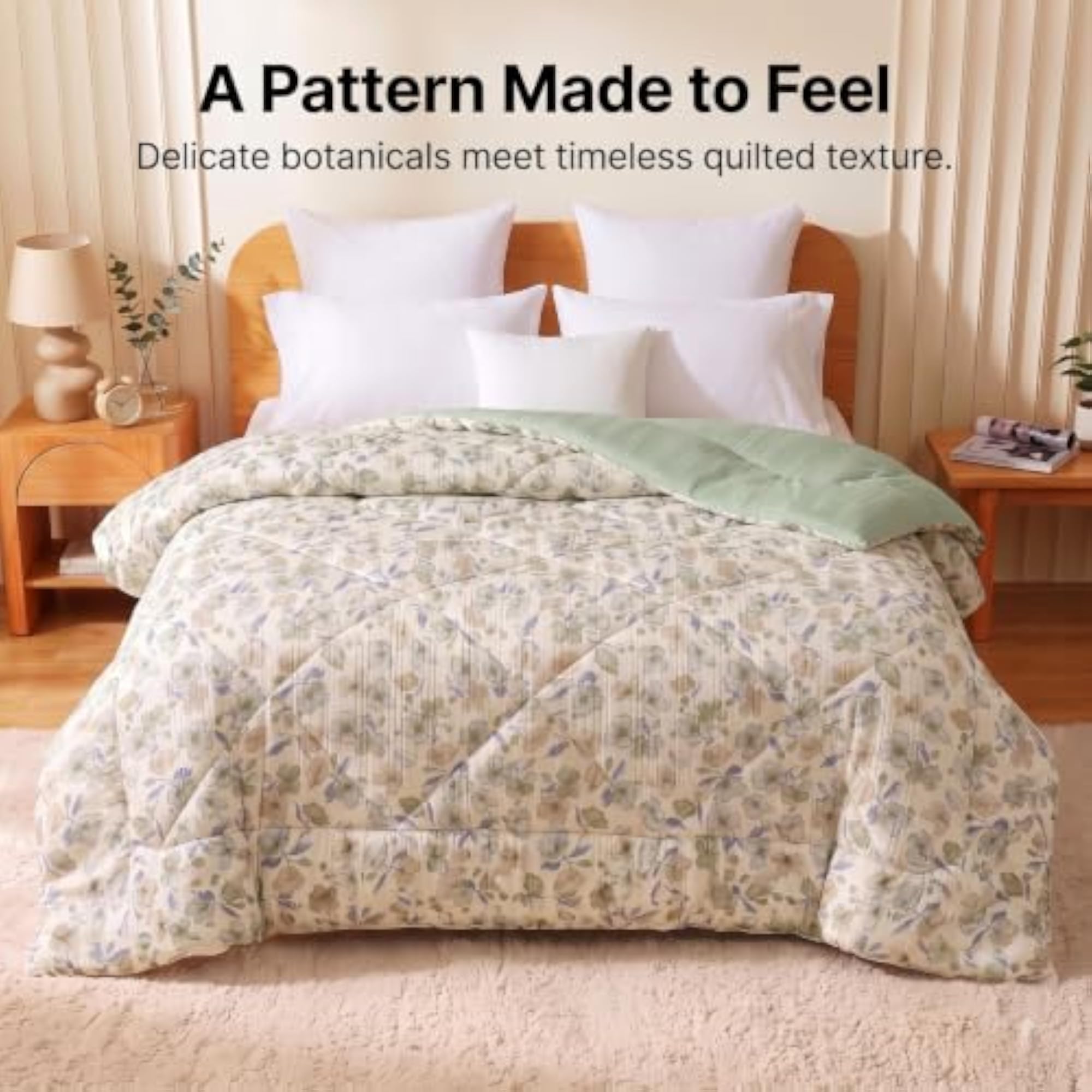 280 GSM Cloud Cotton King Size Comforter, Floral Design
