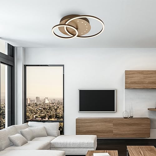 Plafonnier LED brun-or orientable à petits points lumineux 24W - 4