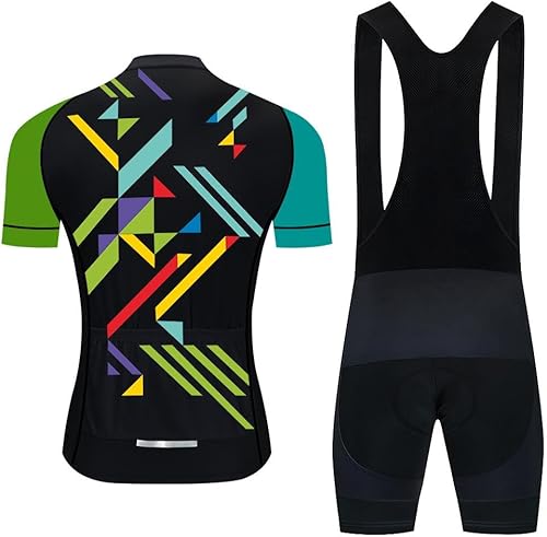Miniatura 2 de Hombres Ciclismo Jersey Conjunto Traje De Bicicleta Manga Corta MTB Ciclismo Trajes De Secado Rápido Gel Esponja Acolchado Ciclismo Baberos