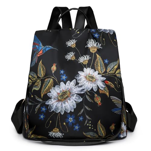 volumoon Mochila Antirrobo Mujer, Casual Mochila Mujer, Bolso Mochila Mujer Impermeable de Nylon, Impresión de Moda Bolsas de Hombro Mochila Escolar, Trabajo Mochila Casual Viaje Backpack