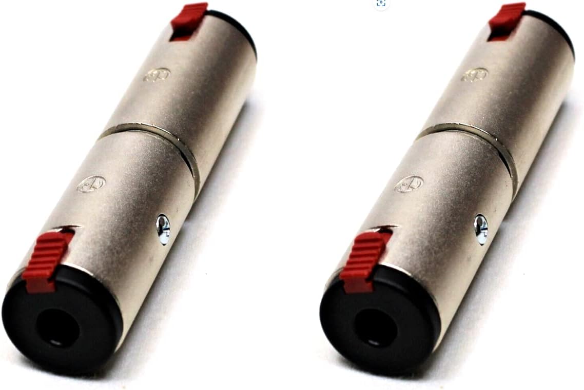 (2) Two Genuine NEUTRIK NA3JJ - 1/4" TRS Female Locking Jack Coupler Adapter