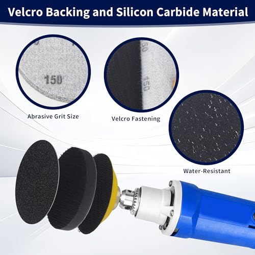 174 piezas Discos de Lija,para el Acondicionamiento de Faros, Accesorio Pulidor para Atornillador de 75 mm con Almohadillas Abrasivas de Grano 60-10000, Almohadillas pulidoras y papel Abrasivo - imagen 4