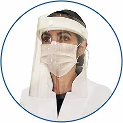 Protetor Facial Face Shield Articulado Branco Kit com 05 un.