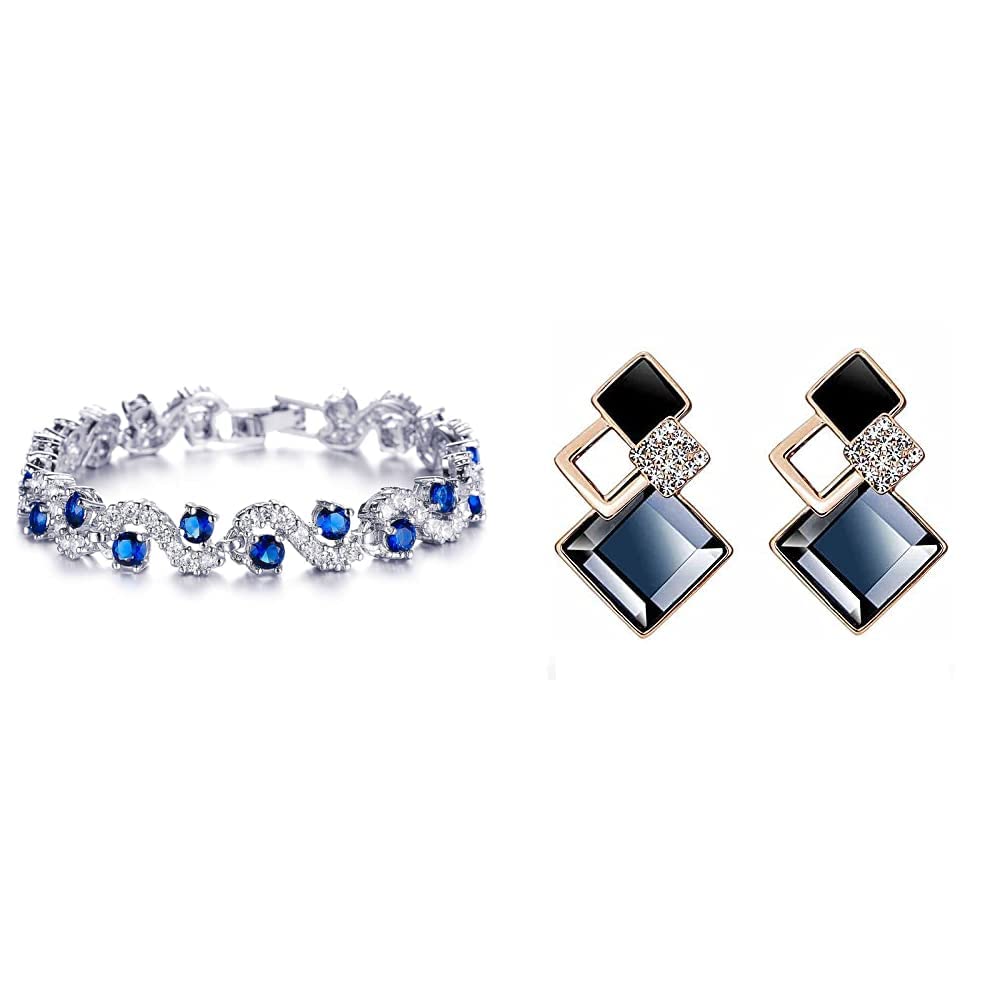 See full amazon price history chart for Shining Diva Fashion Royal Blue Crystal High Grade CZ Silver Plated Stylish Bracelet & Copper Italian Designer Collection Drop Earrings For Women & Girls (Blue) Shining Diva Fashion Royal Blue Crystal High Grade CZ Silver Plated Stylish Bracelet & Copper Italian Designer Collection Drop Earrings For Women & Girls (Blue) (B0B9XTFV3Y) Amazon Price History, Amazon Price Tracker