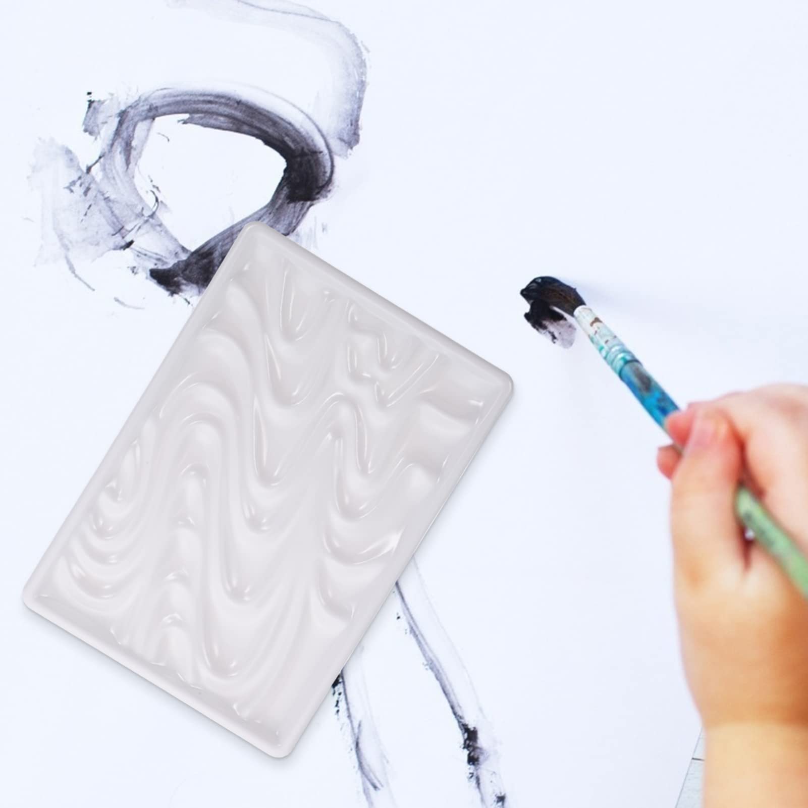 Ceramiczna taca na akwarele Malarstwo Taca na farby Taca na pigmenty Artysta Tace do mieszania kolorów farb dla uczniów do malowania na szkolnym projekcie lub paletach rzemiosła artystycznego - owal