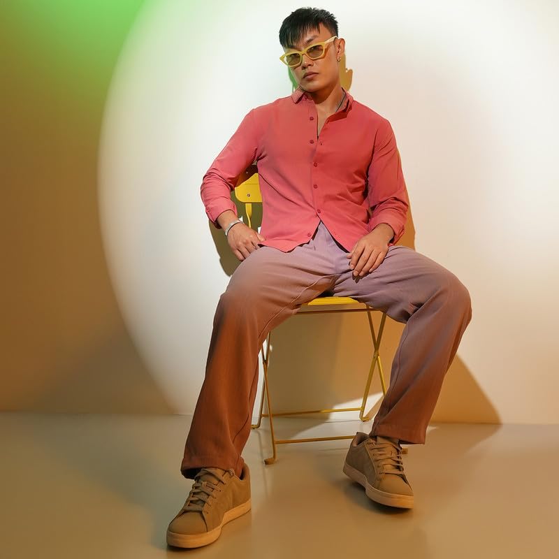 Image of CAHOOT Men's Solid Utility Shirt | Casual Wear | Spread Collar | Long Sleeve | Button Closure | Shirt Crafted with Comfort Fit for Everyday Wear