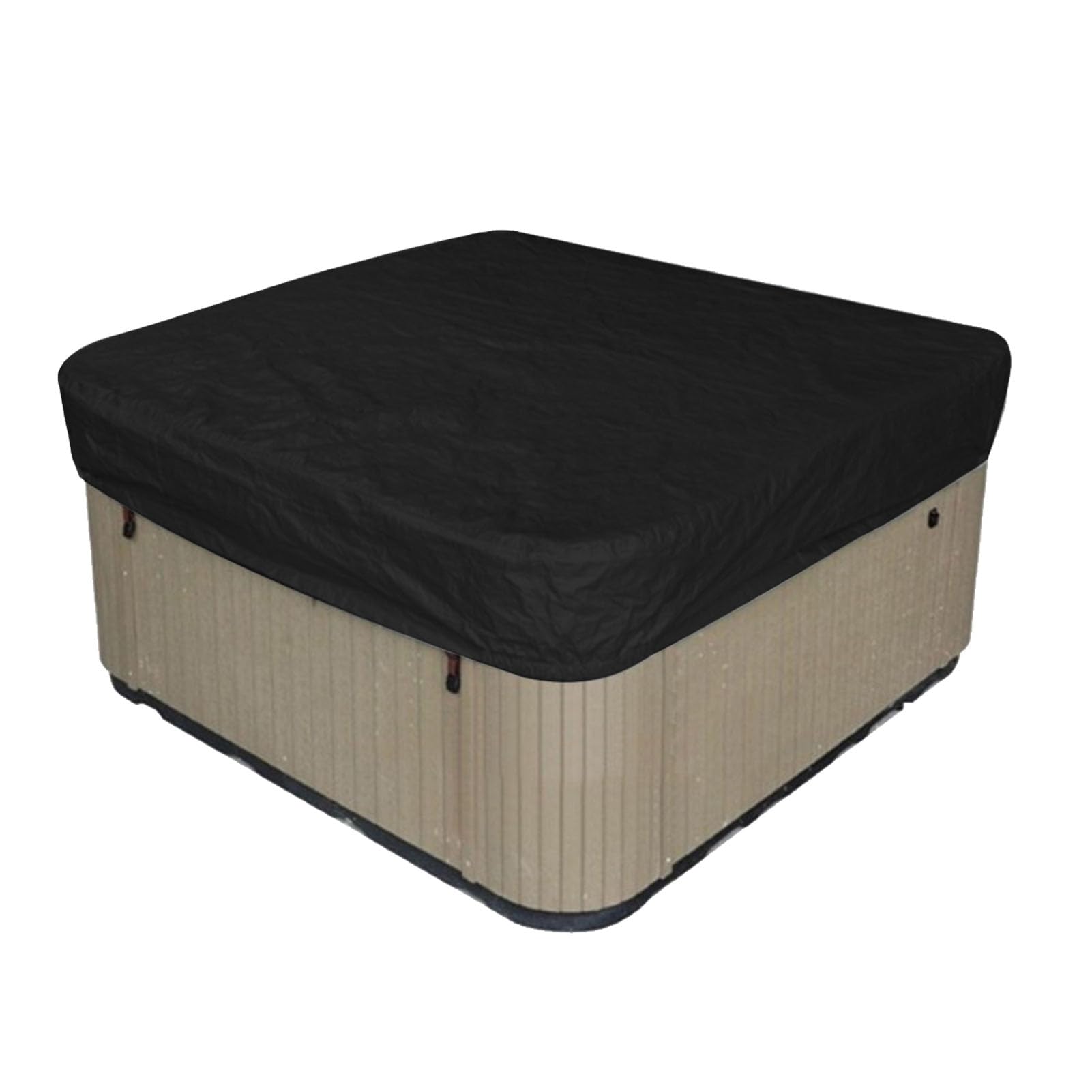 Outdoor Bathtub Protector Cover, Polyester Taffeta Square Hot Tub Covers Replacement Outdoor Drain Cover Pool Safety Covers Insulated Hot Tub Cover for Hot Tub (Black)