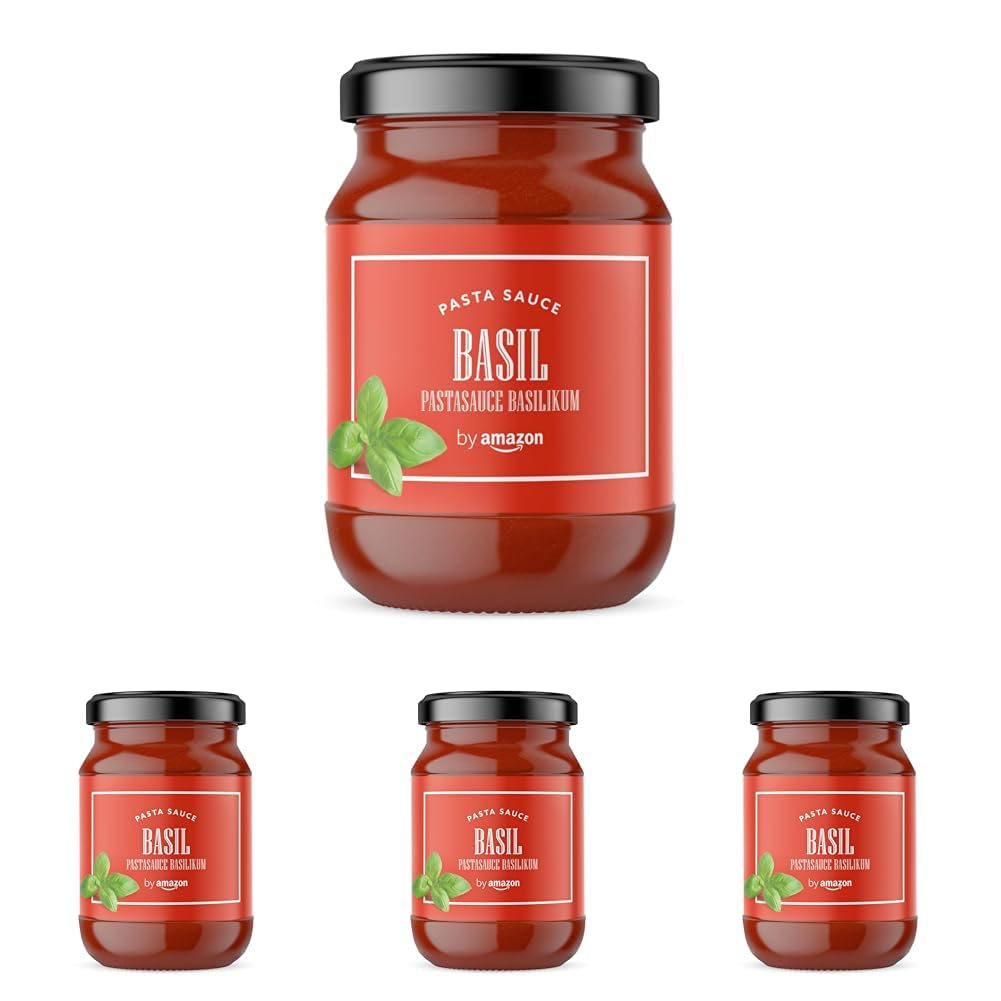 by Amazon Pasta Sauce Basilikum, 420g (Packung mit 4)